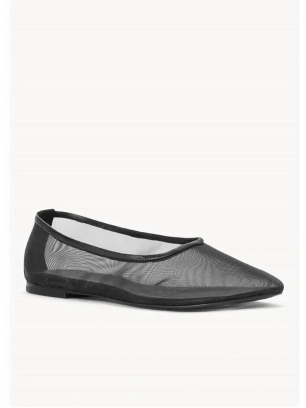 STAUD Alba Black Mesh Ballet Flats NWT